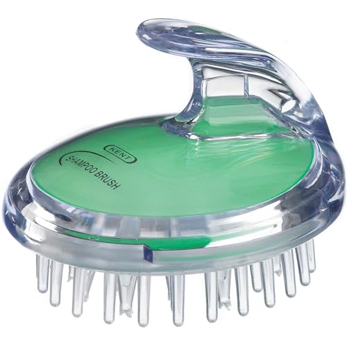 KENT SH1 MNT Scalp Scrubber Hair Brush and Scalp Exfoliator Brush for Distributing Shampoo and Conditioner, Shower Scalp Massage Tool and Hair Growth Brush Shower Brush with 42 Soft Rubber Bristles