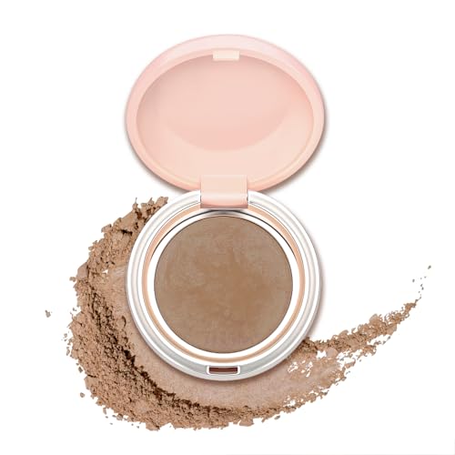 Baked Blush & Bronzer Palette, Fine Powder Makeup, Creamy Contour for Cheeks, Face Glow, Natural Shimmer Finish, Long-lasting Brightening Color (924#RoastedBrown)