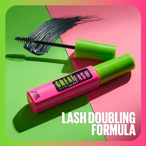 Maybelline Great Lash Lots Of Lashes Washable Mascara, Volumizing, Thickening and Curling Mascara, Brownish Black, 1 Count