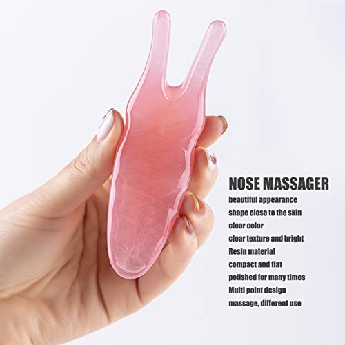 FILFEEL Nose Massager, Resin Gua Sha Facial Tools Nose Up Scraper for Women Nose Shaping (Peach)
