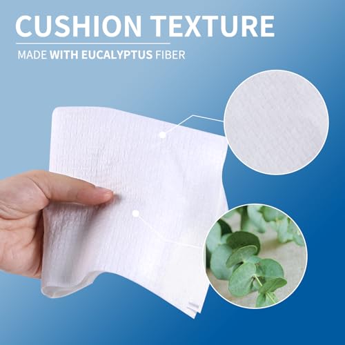 Disposable Face Towels, 10"¡¿12", Ultra Thick Facial Towelettes Disposable, Soft Single Use Face Towel, 100% Biodegradable Makeup Remover Dry Wipes, 1 Pack