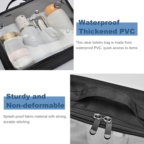 ANRUI Clear Toiletry Bag, 5 Pack TSA Approved Toiletry Bag with Handles, Quart Size Travel Makeup Bag for Women Men, Clear Travel Bags for Toiletries Carry on Airport Airline, Mix