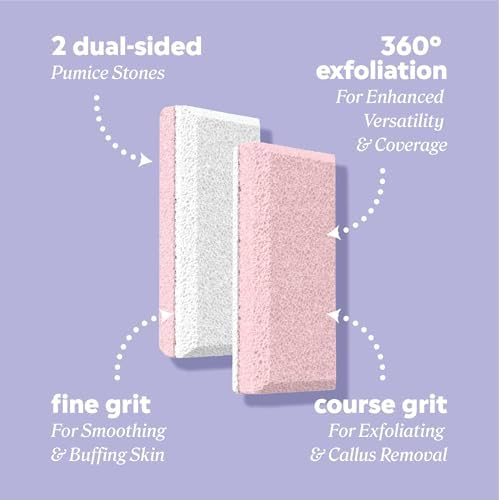 Onyx Professional Double Sided Pumice Stone, 2 Pack - 100% Siliglass Callus Remover for Feet, Elbows, Knees, Dead Skin, Heels, Hands, Foot File Scrubber Exfoliator, Pumice Stone for Feet