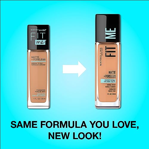 Maybelline New York Fit Me Matte Plus Poreless Foundation, Warm Coconut, 1 Fluid Ounce