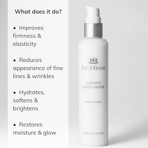 Le Mieux Essence Moisturizer - Peptide-Infused Facial Anti Aging Emulsion with Marine Collagen, Hexapeptide-8 & Hyaluronic Acid Base, Hygrating & Fragrance-Free (4.2 oz / 125 ml)