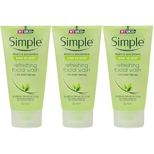 Simple Kind to Skin Refreshing Facial Gel Wash, 5.07 Ounce / 150 Ml (Pack of 3)