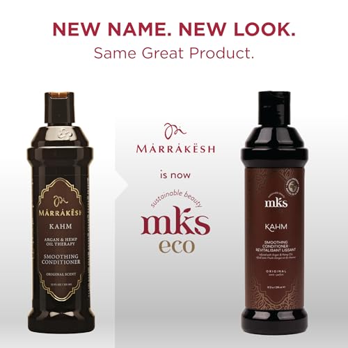 MKS eco Kahm Smoothing Conditioner, Original Scent - Detangle, Moisturize & Repair Hair - With Moroccan Argan Oil, Hemp Seed Oil & Vegetable Keratin Protein - Vegan, Cruelty Free