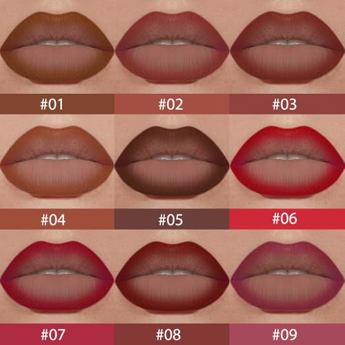 BINGBRUSH 2-in-1 Gradient Dark Brown Lip Liner & Lipstick Combo,Matte Longwear Waterproof Lip Pencil with Cone Tip,Smudge Proof Crayon for Flawless Ombre Contour,Women's Long Lasting Makeup Set