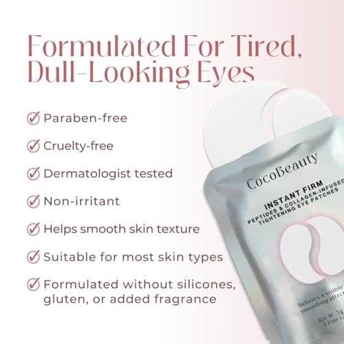 InstaFirm Eye Patches ? Under Eye Mask for Puffiness and Dark Circles ? Topicals Eye Treatment for Women & Men ? Eye Bags Solution ? Hydrating Eye Masks for Health and Beauty (8 pairs)