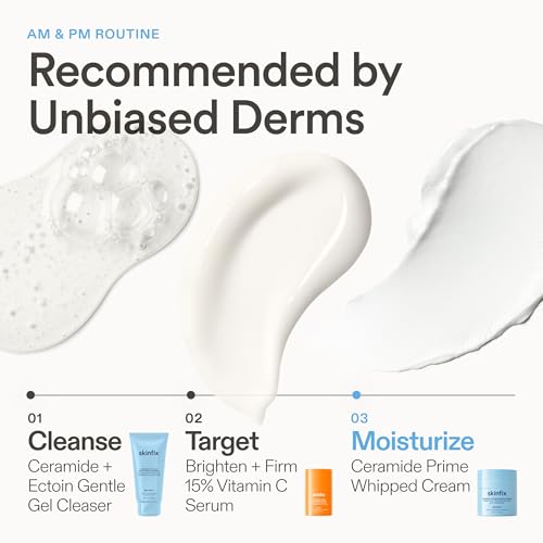 Skinfix Ceramide Prime Whipped Cream - 1.7 oz - Lightweight Moisturizer for Face with Niacinamide + Peptides - Non-Comedogenic, Fragrance Free, Vegan, Cruelty Free
