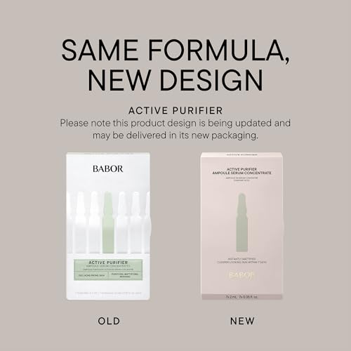 BABOR Active Purifier Ampoule Concentrates for Face with Tea Tree Oil, Refine, Purify, Revitalize Dull and Dry Skin, Clean & Vegan, Results in 7 Days