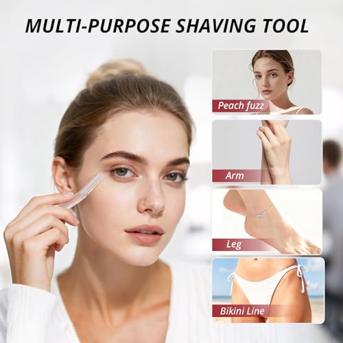 Dermaplane Razor for Women Face, 12PCS Eyebrow Razors, Dermaplaning Tool with Storage Case, Professional Face Razors for Peach Fuzz Removal, Eyebrow Shaping, Smooth Skin & Gentle Exfoliation