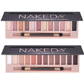 2Pcs 12 Colors Makeup Nude Colors Eyeshadow Palette Set Natural Naked Matte Shimmer Smokey Glitter Pigment Eye Shadow Pallete Waterproof Professional Beauty Eye Makeup, Birthday Gifts for Women
