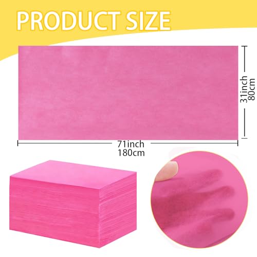 Disposable Bed Sheets 100 Pcs 31" x 71" Massage Table Sheets Non Woven Fabric Pink Bed Sheets Breathable for Meassage Bed Cover for Spa Lash Travel Beauty Salon