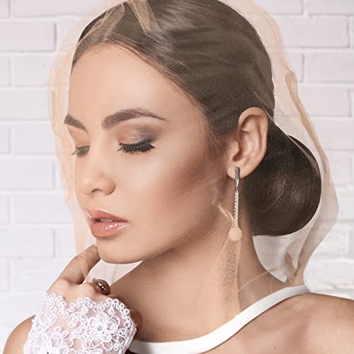 Loopeer 6 Pcs Makeup Protector Hood, Washable Light Airy Nylon Chiffon Face Cover, Protects Hair and Make up While Getting Dressed Zipper Closure Reusable Cosmetic Mask for Women Beauty Wedding(Nude)