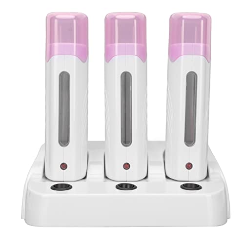 Triple Roll-On Wax Warmer Heater, Fast Heat Electric Hair Removal Wax Melting Machine, Portable Depilatory Wax Heater for Home & Salon Use