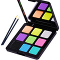 Bowitzki 9 Colors Water Activated Eyeliner Hydra Liner Graphic Cake Aqua Eye Liner Retro Makeup Pastel UV Glow Color Neon Face Body Paint (25 Pastel Color)