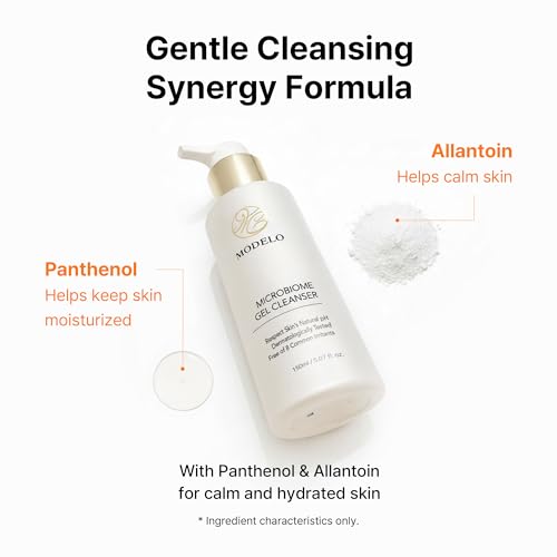 Modelo Microbiome Gel Cleanser, Mild Acidic & Gentle Hydrating Facial Cleanser with Microbiome Extracts, Korean Skincare, 5.07 fl.oz.