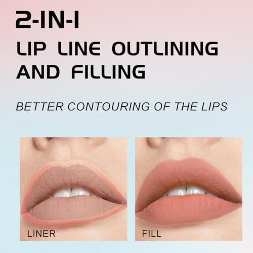 YOUNG VISION Gourd-Shaped Precision Liquid Lipstick & Lipliner - Nude Matte Shades