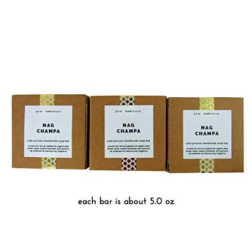 Missam? Cold Processed Handmade Soaps in Unisex Fragrances, 3 Pack Full Size Bars, Made in USA (Nag Champa)