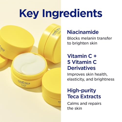 CKD Triple Blemish Under Eye Gel Patch 60 Counts - Hydrogel Spot Treatment, Gentle Formula for Blemish Improvement, Even Tone and Minimize Puffiness with 99% Pure Vitamin C and Teca.