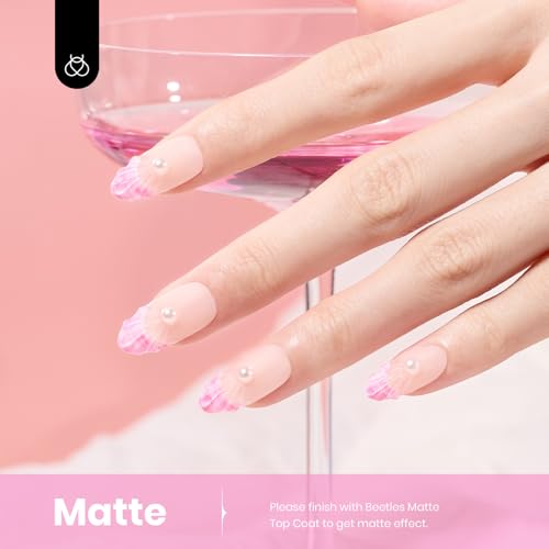 Beetles Pink Gel Polish - Rosy Glow 15ML/0.51Fl Oz, Pastel Light Pink Gel Nail Polish, Soak Off UV LED Lamp Nail Art, Long-Lasting Manicure Salon DIY Home Spring Nails - Gifts for Her