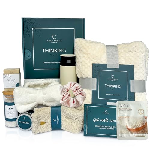 Self Care Gifts for Women 11 Piece, Womens Get Well Gifts for Mom Girlfriend Wife Daughter, Women¡¯s Spa Gifts Baskets With Bath Salts, Oatmeal Soap, Blanket, Encouraging Inspirational Gift Basket