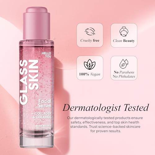 Hello You Collagen Face Serum with Ceramide - Dermatologist Tested, Anti-Aging, Korean Skin Care - Hydrates, Improves Skin Barrier, Promotes Glass Skin, Reduces Fine Lines & Wrinkles - 1.69 Fl Oz