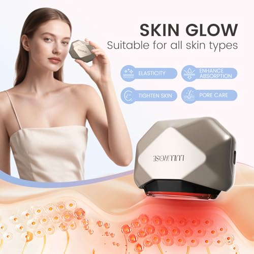 LULUROSE Facial Massager with Red and Blue Light Heat Vibrating for Face,Beauty Device for Skin Care Wrinkles,at Home or Traveling