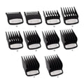 10-Pcs Clipper Guard Set, Black Professional Clipper Guard Set Compatible with Wahl Most Clippers (1.5-25mm), Premium Close Cut to 1-Inch,Black Sliver