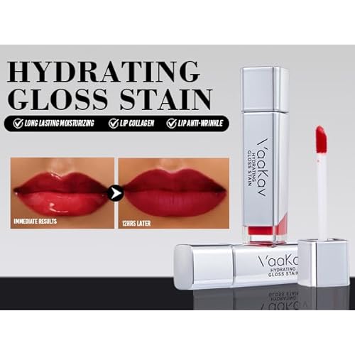 Glossy Lip Stain ? Hydrating Tinted Lip Oil Stain with High-Shine Gloss Finish, Non-Sticky Moisturizing Lip Tint, Long-Lasting Stain for Soft & Plump Lips(03 CHRRY JUICY)