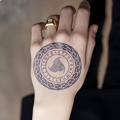 10 Pcs Celtic Viking Tattoos Nordic Tattoo for the Back, Cool Bule Tribal Face Tattoo Viking Feast Men Long Lasting