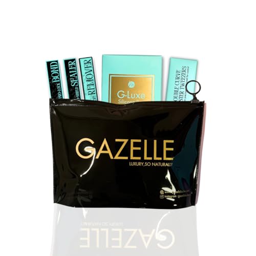 Gazelle Lash Bond and Seal Kit | All-in-One DIY Lash Kit with Pro-Shield Sealer, Soft-Touch Remover, Double-Curve Lash Tweezers, G-LUX Pad & lash Glue for Eyelash Clusters - Perfect for Lashes at Home
