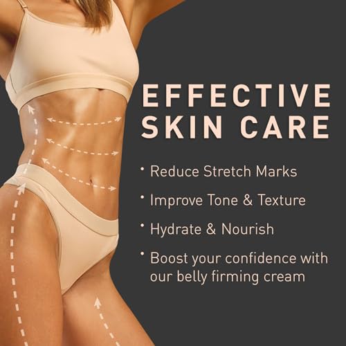 Enaskin Naturals Belly Firming Cream: B Flat Skin Tightening, Cellulite & Stretch Mark Reduction Cream for Stomach, Thighs and Booty - Hydrating Body Lotion for Women & Men - Orange 100 mL