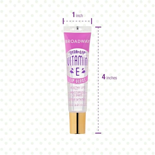 Ruby Kisses Broadway Vita-Lip Clear Lip Gloss (Vitamin E 6 Pack), Ultra-Hydrating & Soothing Formula with Multi-Vitamin Oils, High-Shine Non-Sticky Finish, Healing Lip Balm for Healthy Lips