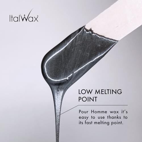 Italwax Pour Homme - 500g / 1.1lb - Hard wax beads for hair removal - Special for man - Natural formulation - Easily removes coarse hairs - Ideal for barber shops