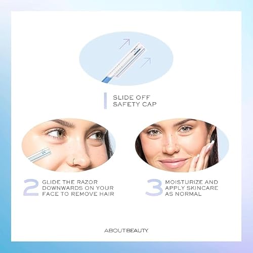 About Face Pro-Premium Facial Razors - 12 Beauty Groomers for Hair Removal, Ideal for Shaving, Exfoliating, Dermaplaning and Brow Shaping, Japanese Stainless Steel Gently Removes Facial Hair