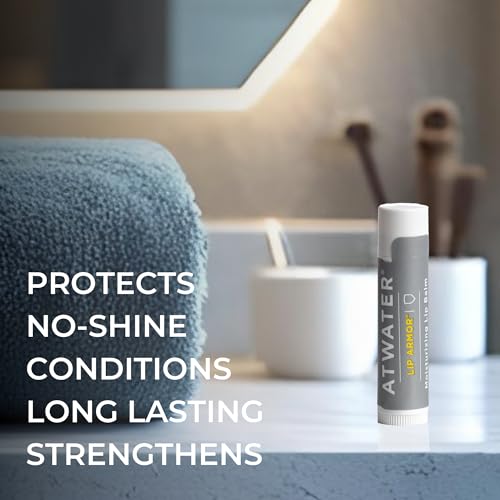 ATWATER Lip Armor Moisturizing Lip Balm Stick for Dry, Chapped Lips, Low-Shine Hydrating Lip Care with Shea Butter, Vitamin E & Squalane, Fragrance-Free Lip Balm