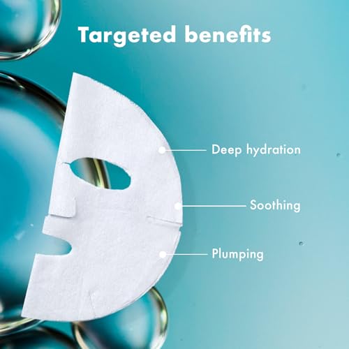 Petal Fresh Skin ResQ Hello Hydration Sheet Mask with Hyaluronic Acid Complex 2% + Aloe Vera, JUMBO 7 Pack, Hydrating Korean Face Mask for Dry & Sensitive Skin, Soothing, Fragrance-Free, Vegan