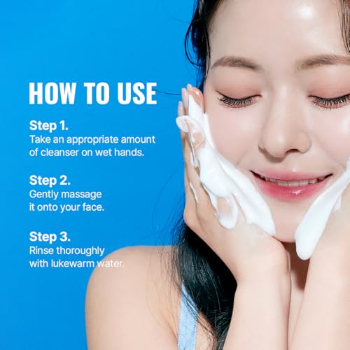 Blue Balancing Foam Cleanser | Acne-Relief Face Wash | Soft Dense Microbubble Foam | Blue Food Complex | Gentle Daily Cleanser 5.07 fl oz