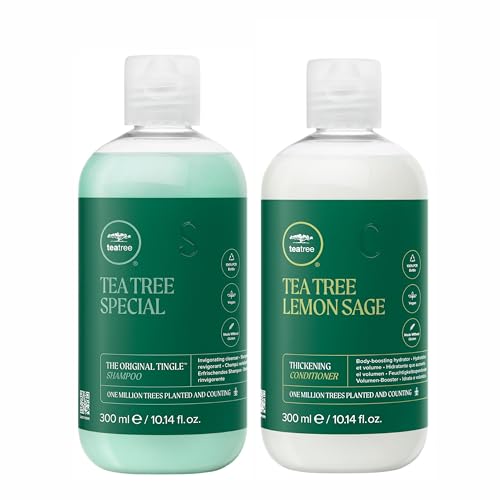 Tea Tree Lemon Sage Thickening Conditioner, Builds Body + Boosts Volume, For Fine Hair