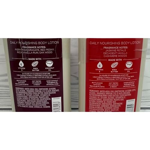 Bath & Body Works Forever Red and Forever Red Vanilla Rum Body Lotion 8 Ounces Each Set of 2
