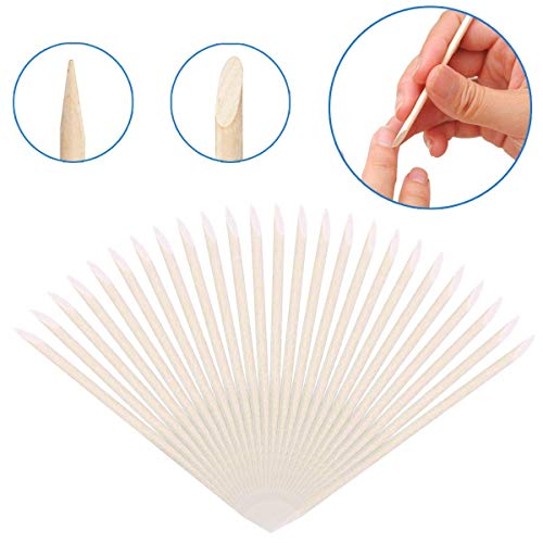 BTYMS 1000 Pcs Orange Wood Sticks 4.5 Inch Cuticle Pusher Wooden Cuticle Remover with Double Sided for Manicures and Pedicures Nail Tools
