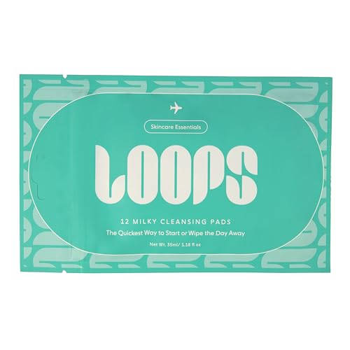 LOOPS Milky Cleanser Korean Skincare - Deep Cleansing and Hydrating Skin Care - Pre-soaked Bamboo Facial Cleansing Pads - Facial Wash with Milky Oil Complex - Oil Cleanser for Face - Pack of 7