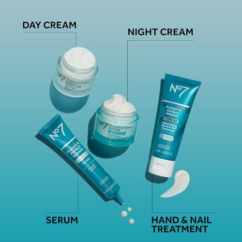 No7 Protect & Perfect Intense Advanced Nourishing Hand and Nail Cream - Anti Aging Hand Cream with Vitamin B5 - Contains Matrixyl 3000+ Collagen Peptide Anti Wrinkle Technology (75 ml)