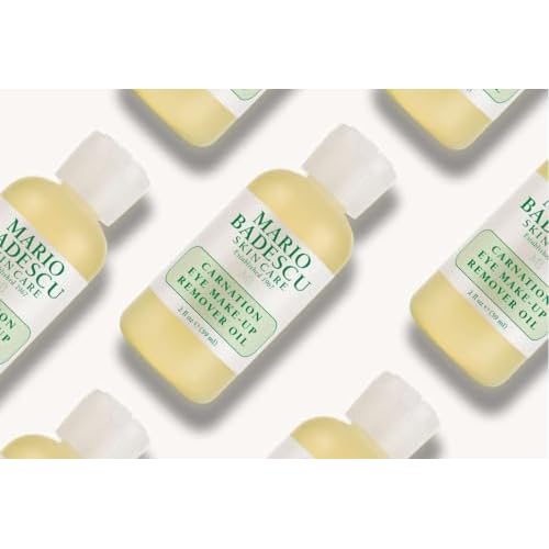 Mario Badescu Carnation Eye Makeup Remover Oil, Ideal for Combination, Dry or Sensitive Skin, Cleansing and Moisturizing Waterproof Mascara Remover with Sesame Seed Oil, 2 Oz