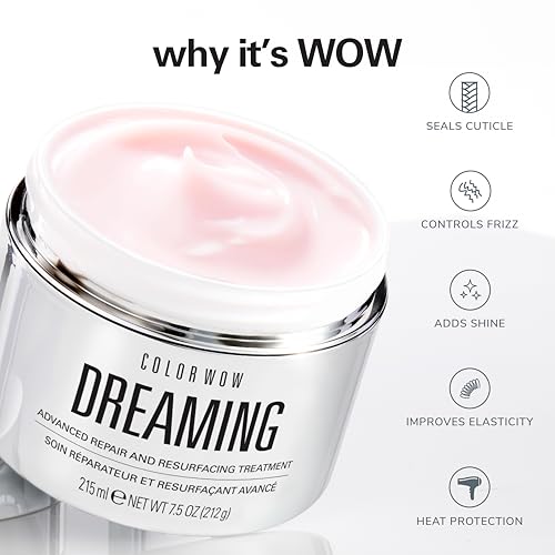 COLOR WOW Dreaming Advanced Repair and Resurfacing Treatment| Hair Mask for Anti-Frizz, Anti-Damage, Delivers Flawless Strands