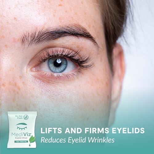 Tea Tree Eyelid Cleanser Wipes - 30 Single-Use Towelettes - Eyelash and Eyelid Wipes for Soothing Dry Eye Irritation, Demodex Removal and More
