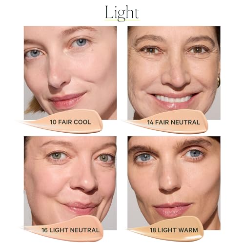 Well People Skinforia Serum Foundation, Lightweight Tinted Formula Hydrates, Smooths, and Evens Skin Tone with Birch Sap and Mushroom Complex, Long-Lasting, Natural Finish, 14 Fair Neutral