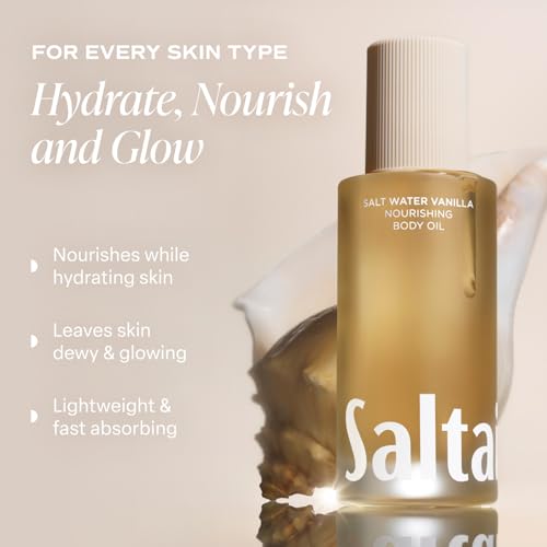 Saltair Body Oil - Luxurious Salt Water Vanilla After Shower and Bath Oil for Women and Men. Botanical, Non-Greasy, Well-Absorbing Moisturizer for Hydrating Dry Skin ? 4oz Pump Bottle (Pack of 2)